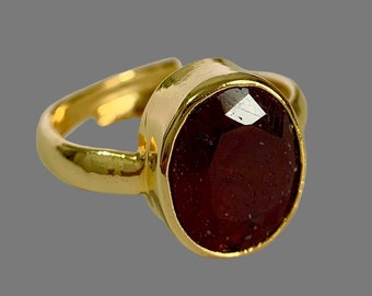 Certified 100% Natural Ruby 8.05 Carats Panchdhatu Ring - Customizable Sizes - Genuine Gemstone Jewelry