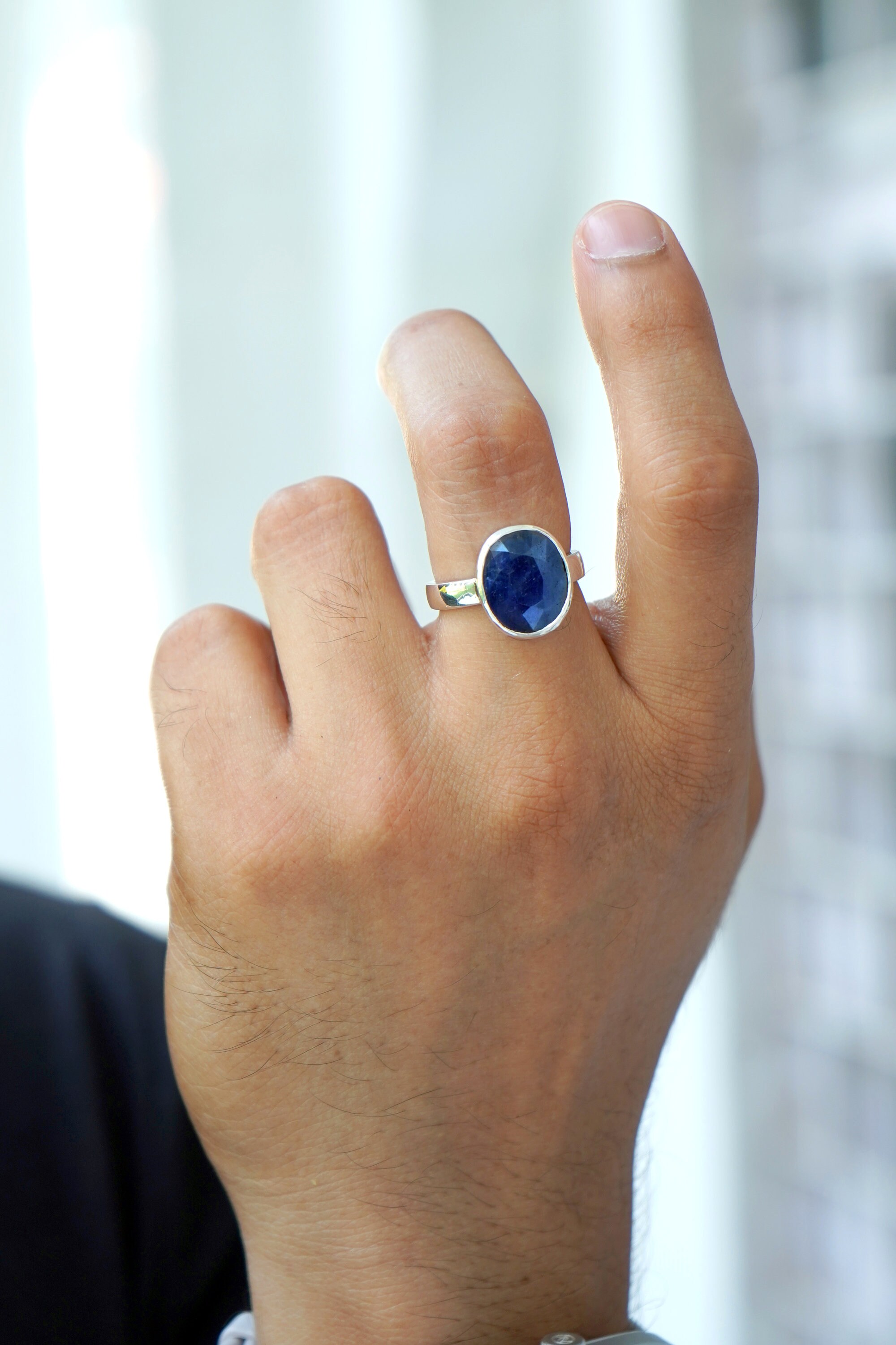 Natural Blue Sapphire Ring 7.00 Carat Lab Certified Gemstone Natural Blue Sapphire Ring 7.00 Carat Lab Certified Gemstone