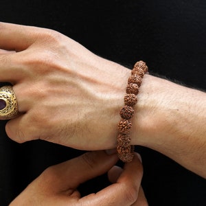 High-Demand 5 Face Nepali Rudraksha Natural Certified Himalayan Beads Bracelet for Unisex By The Leading Light image 9