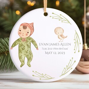 First Christmas Baby Ornament, Custom Baby Gift, First Christmas Ornament, Personalized Baby Ornament, Custom Baby Ornament, Birth Stat Gift