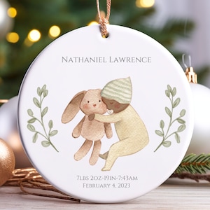 First Christmas Baby Ornament, Custom Baby Ornament, First Christmas Ornament, Personalized Baby Ornament, Birth Stat Gift, Custom Baby Gift