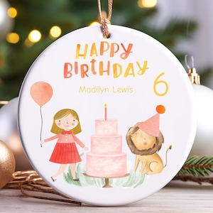 Personalized Happy Birthday Ornament, Birthday Keepsake Ornament, Christmas Ornament, Celebration Tree Ornament