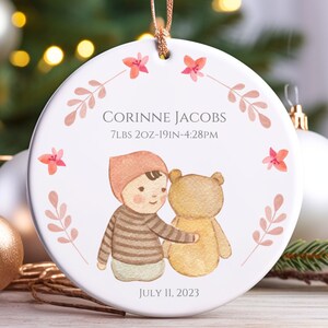 First Christmas Baby Ornament, Custom Baby Gift, First Christmas Ornament, Personalized Baby Ornament, Custom Baby Ornament, Birth Stat Gift