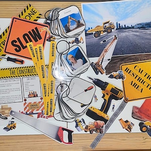 Pack de chantier, Jeu dramatique, Matériel pour l'école à la maison, Étude unitaire, Pack d'activités, Apprentissage pratique, Panier du matin, Documents à imprimer