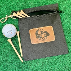 Personalized Golf Tee Bag - Custom Golf Accessory Pouch, Golf Gifts, Groomsmen Gifts, Golf Bag Accessories, Golf Valuables Pouch