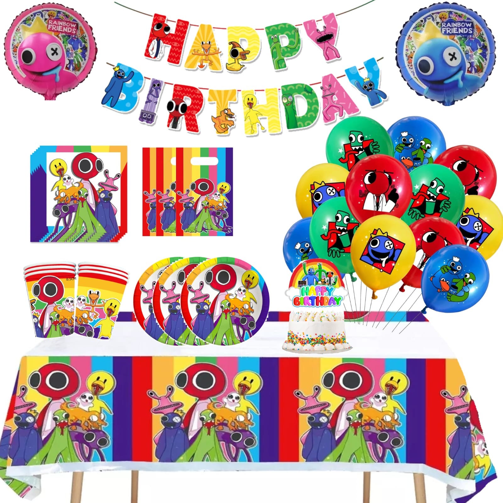 Balloons Friends Birthday Decorations Roblox Rainbow Friends Birthday  Background Rainbow Friends Party Decorations Rainbow Friends Photo Backdrop