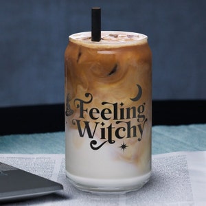 Feeling Witchy Can-shaped glass | Halloween Glass | Witch Glass
