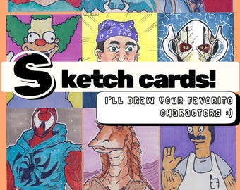 Hand Drawn Comic Sketch Card Commission: Collectible Art
