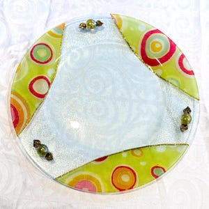 Israeli Glass Tray Decoupage, Round Glass Tray Plate, Jewish Gift, Judaica Plate, Judaica Gift, Judaica Art