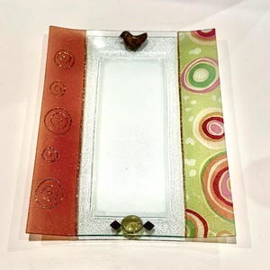 Israeli Glass Tray Decoupage, Rectangular Glass Tray Plate, Jewish Gift, Judaica Plate, Judaica Gift, Judaica Art