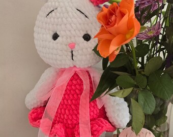 Amigurumi bunny girl, gift, birthday, girl gift, toy, handmade toy, baby toy, pink bunny,Handmade,Toys