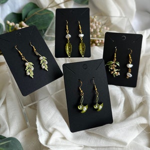 Handmade earrings with leaf look