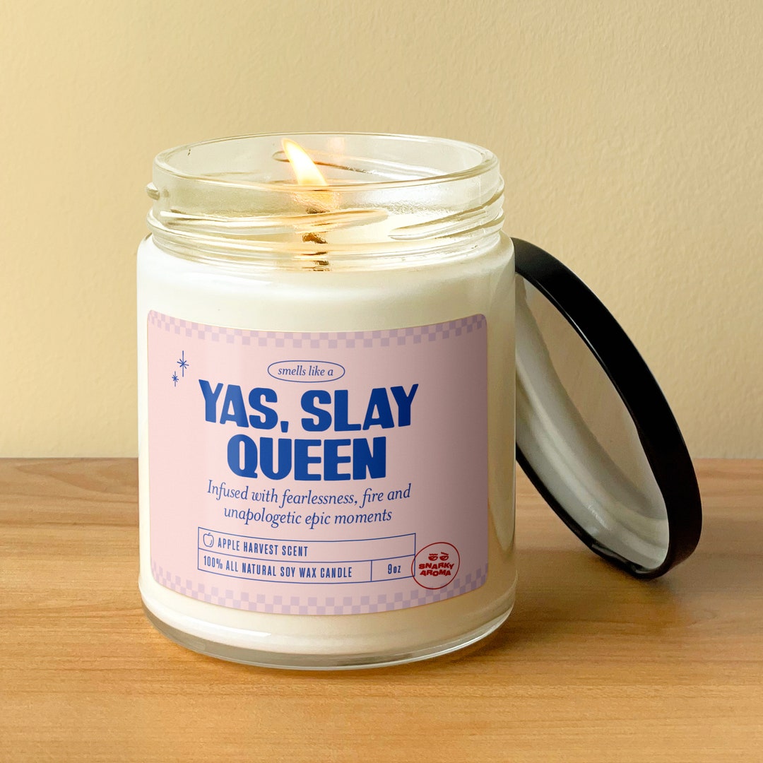Yas Slay Queen Candle Gift in Pink Friendship Gift Funny Etsy