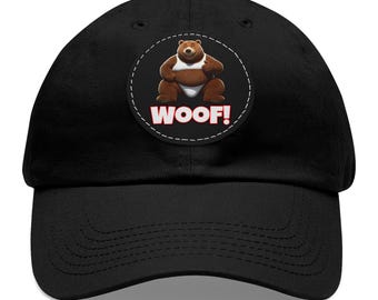 Dad Hat Gay Bear Pride Woof cap with Leather Patch