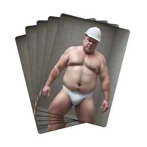 Cartas de pôquer gordinho para trabalhador da construção civil, cara gordo