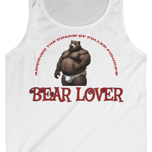 Gay Bear Kleidung Herren Softstyle Tank Top Unisex Schweres Baumwoll-Shirt mit Fat Guy mollig schwul Mode verehrt den Charme vollerer Figuren