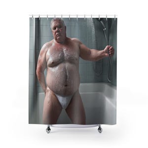 Chubby Guy Shower Curtain Fat Guy in my Shower !
