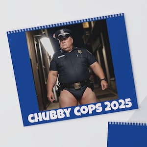 Chubby Cops Police Wall Calendar (2025) -  Funny Gift for Friends, Office Humor, Novelty Calendar, Gag Gift, 2025 Planning, Hunks