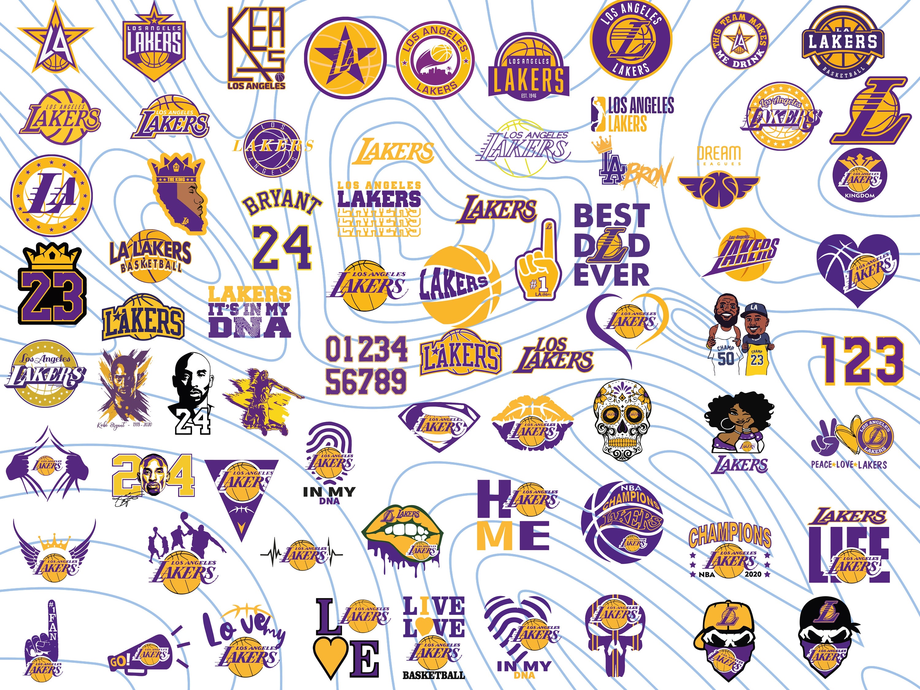 Los Angeles Lakers Text Name SVG, Text LA Basketball SVG