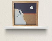 Collage original, lámina hecha a mano - MOON