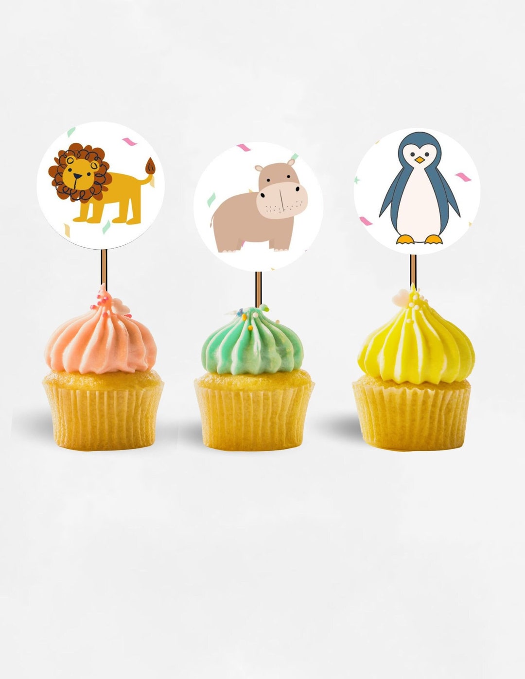 Zoo Party Animal Cupcake Topper Template Party Animal Party Decorations