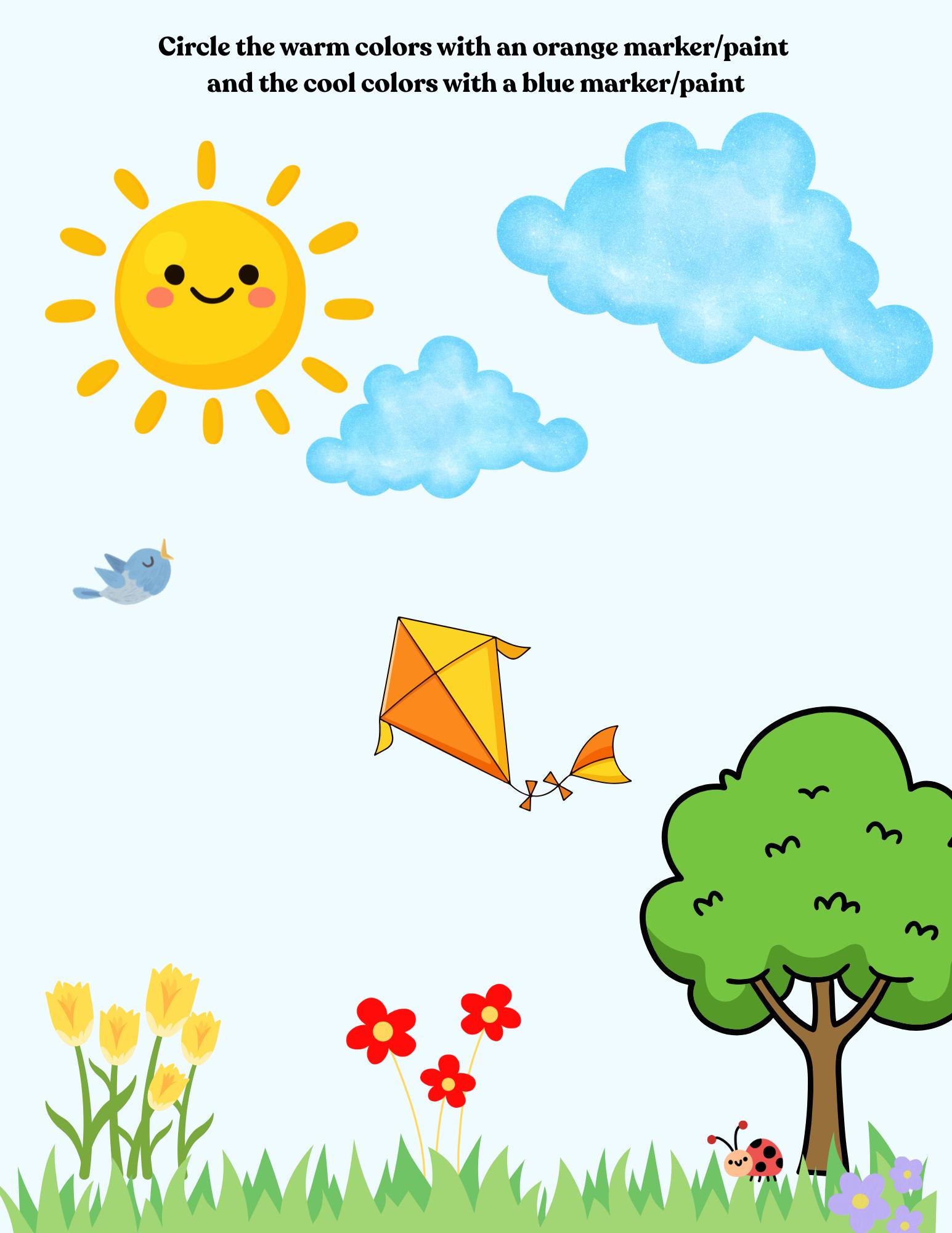 Warm and Cool Colors Art Lesson for Kids Ages 3–6, Homeschool Art ...