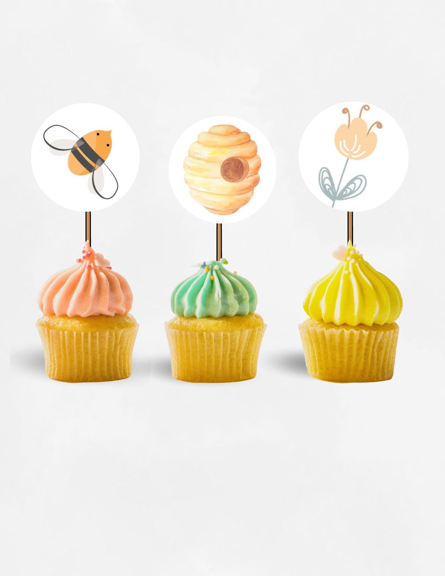Bee Theme Birthday Cupcake Topper Template UnBeelievable Birthday Party theme Toddler Birthday Bee Birthday Printable