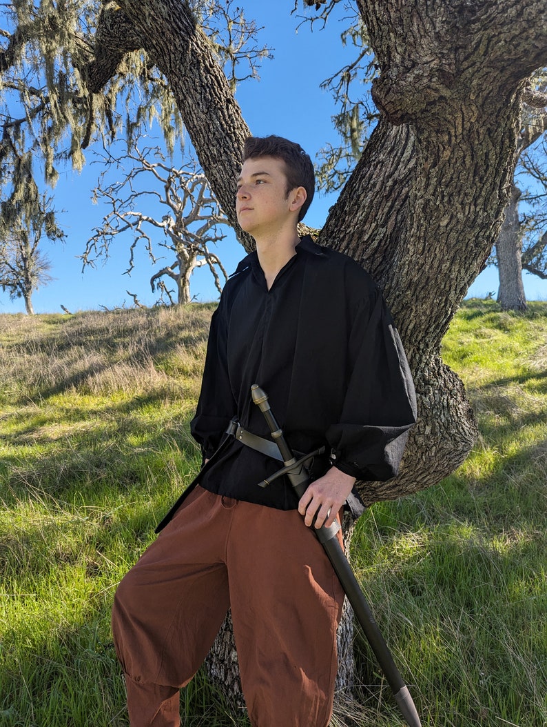 Svenine Cotton Medieval Button Sleeve Shirt Renaissance