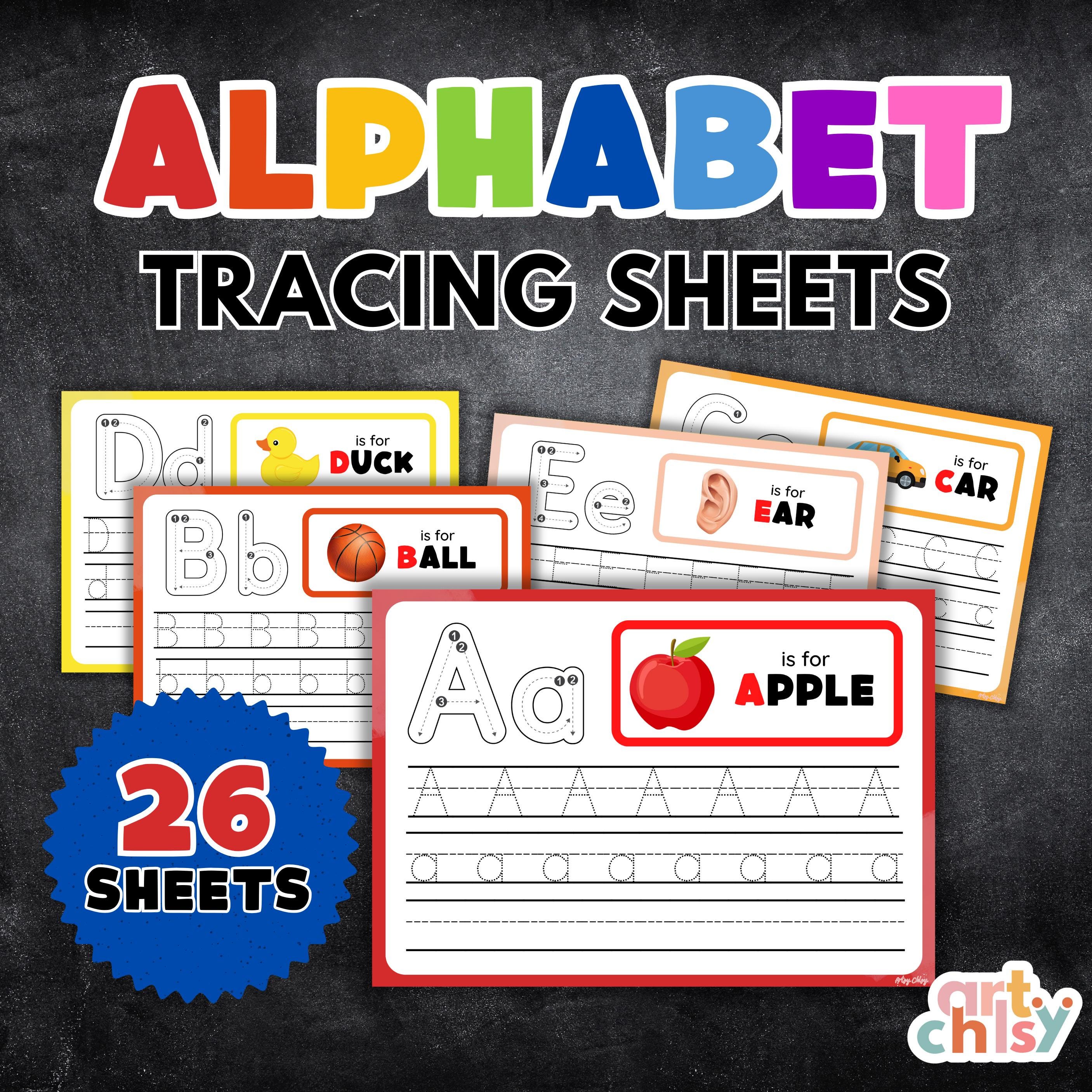 Printable ABC Tracing Practice Alphabet Learning Tracing Sheets for ...