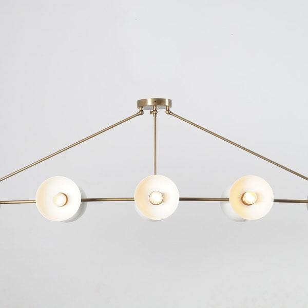 Italian Style Ten Lights Brass Sputnik Chandelier Light Fixture Raw Brass Ceiling Fixture