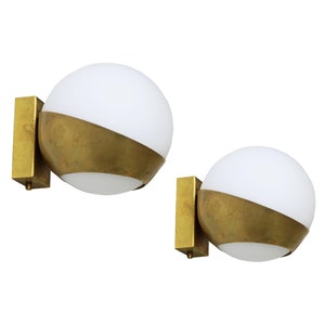 Handmade Modern Brass Single Globe Shade Wall Sconce Lamp Fixture