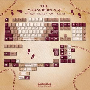 Mischief Managed Keycap Set: PBT Cherry Profile, Mechanical Keyboard image 10