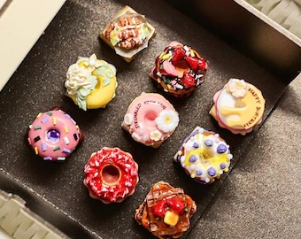 Customized Donut Artisan Keycap for Cherry MX Mechanical Gaming Keyboards, Personalized Gift, Artisan Keycap, Dessert