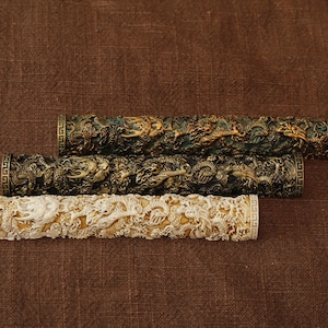 Tecla de pilar de dragón enrollado artesanal: Tecla de resina de estilo chino