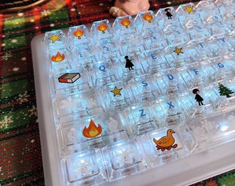 The Little Match Girl Themed Keycap Set, Andersen's Fairy Tale, PC UV Print, Cherry Profile, 120 Keys