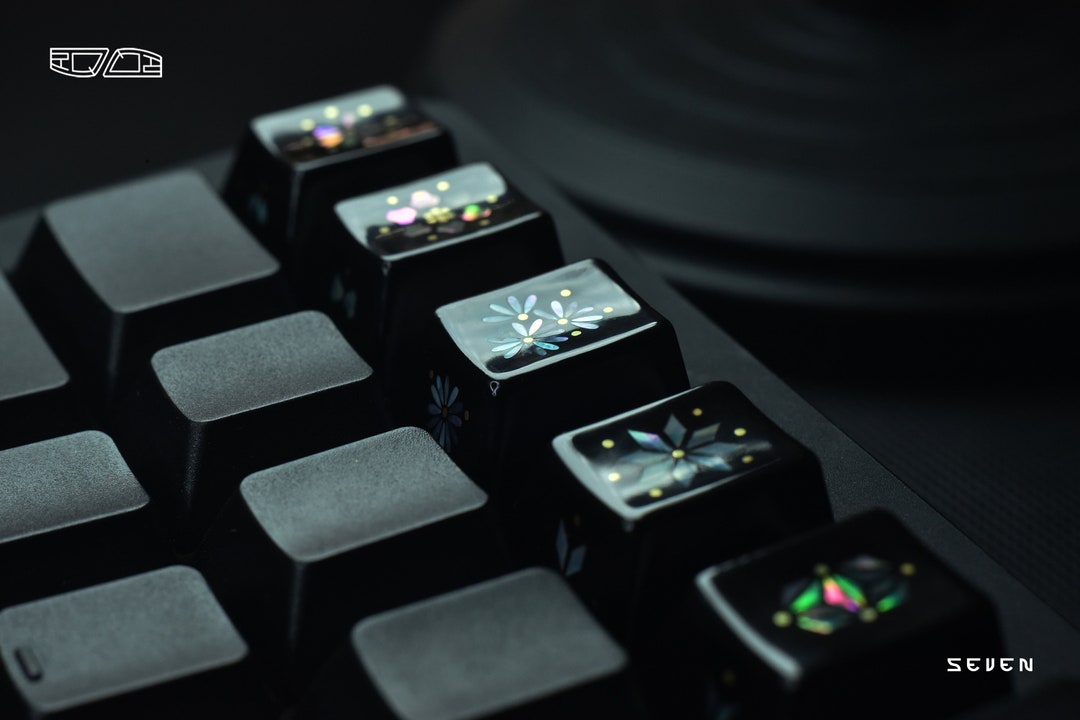 Prx Keycaps Artisan Keycap for Cherry MX Mechanical Keyboard: Modern Floral Design ...