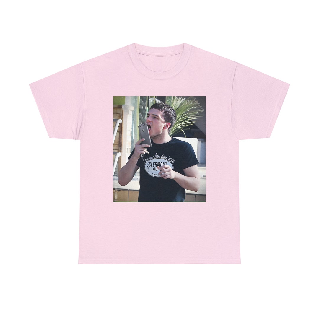 Josh Hutcherson Licking Phone Meme Unisex Heavy Cotton Tee Etsy