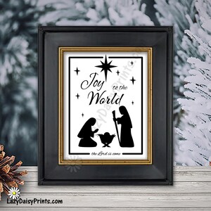 Nativity with Mary Joseph and the Baby Jesus Poster Joy to the World Nativity Picture Christmas Nativity Poster Star of Bethlehem 8x10