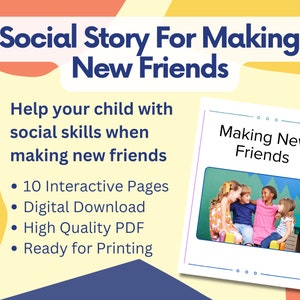 Social Story: Making New Friends | Digital Social Story For Social Skills When Making Friends | Printable Social Story