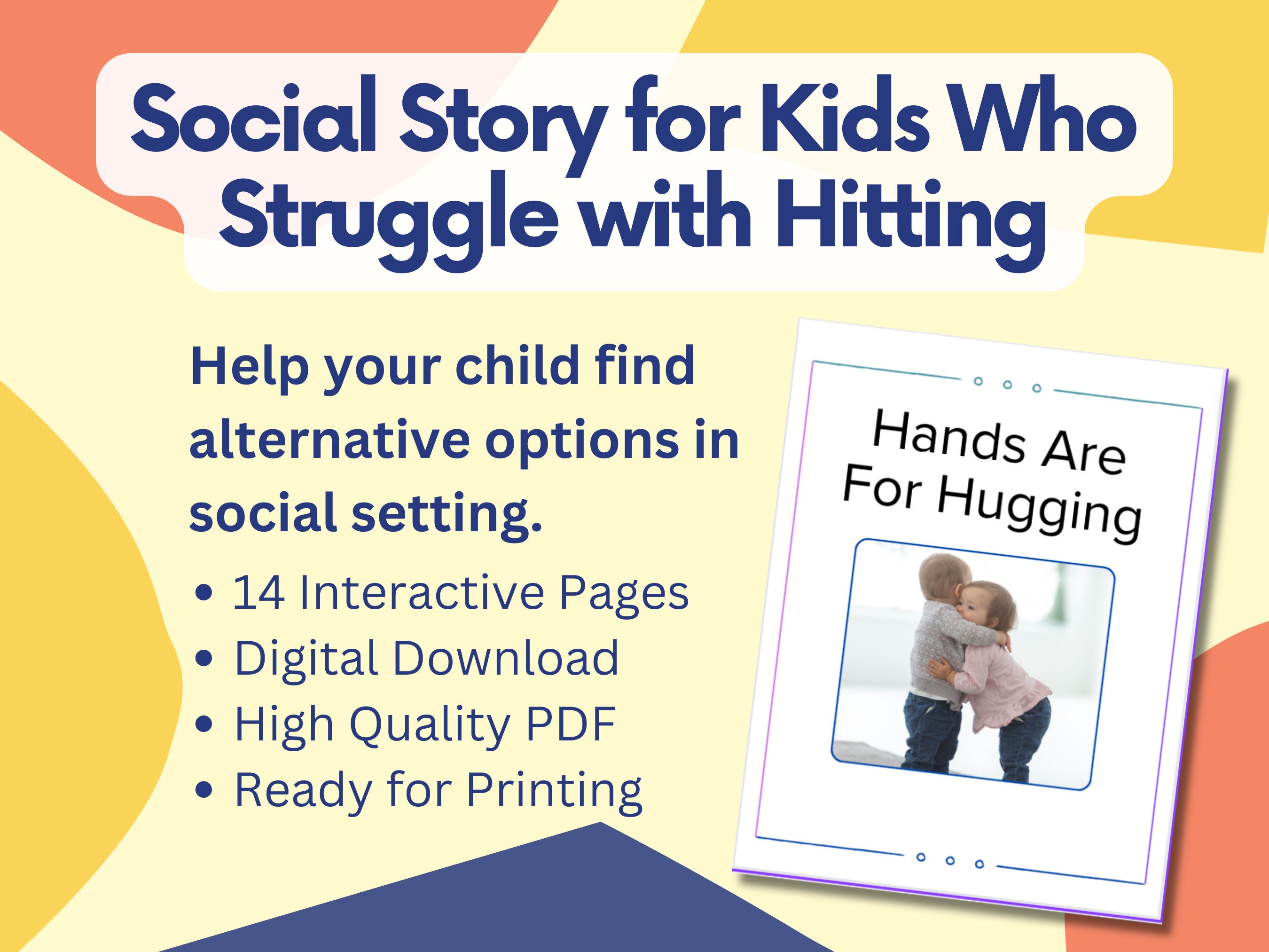 Social Story: Hands Are for Hugging Digital Social Story to Stop ...