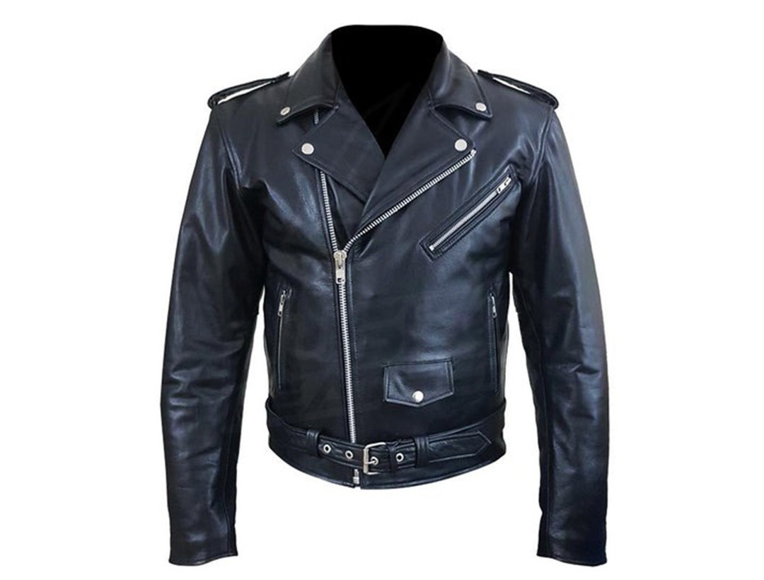 Mens Classic Blue Leather Biker Jacket Stylish Motorcycle - Etsy UK