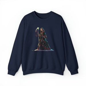 Grim Reaper in a Christmas Cloak with a Scythe, Unisex Heavy Blend™ Crewneck Sweatshirt