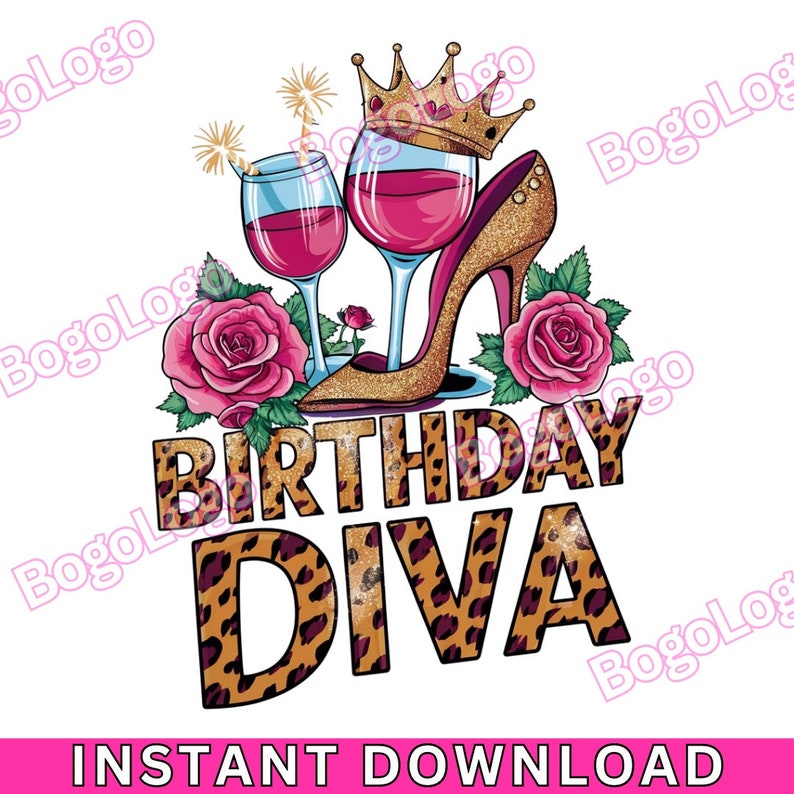 Birthday Diva PNG Birthday Shirt PNG Birthday Celebration Cheetah Print ...