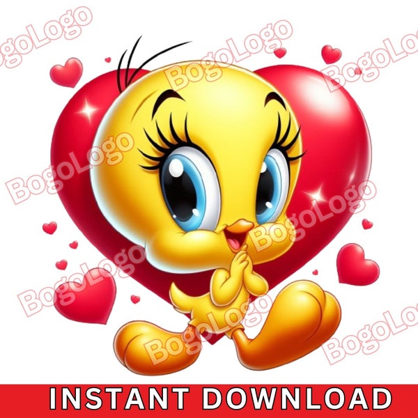 Sweet Tweet Love PNG | Bird Love | Valentines PNG | Happy Valentine’s Day | Red Hearts | Instant Digital Download