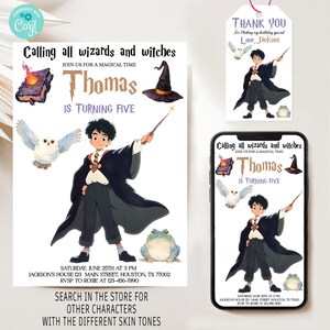 Editable Wizard Birthday Party Invitation, Wizard Birthday Invite, Magical Birthday Invite, Magic School Birthday Party, Sorcerer Invite