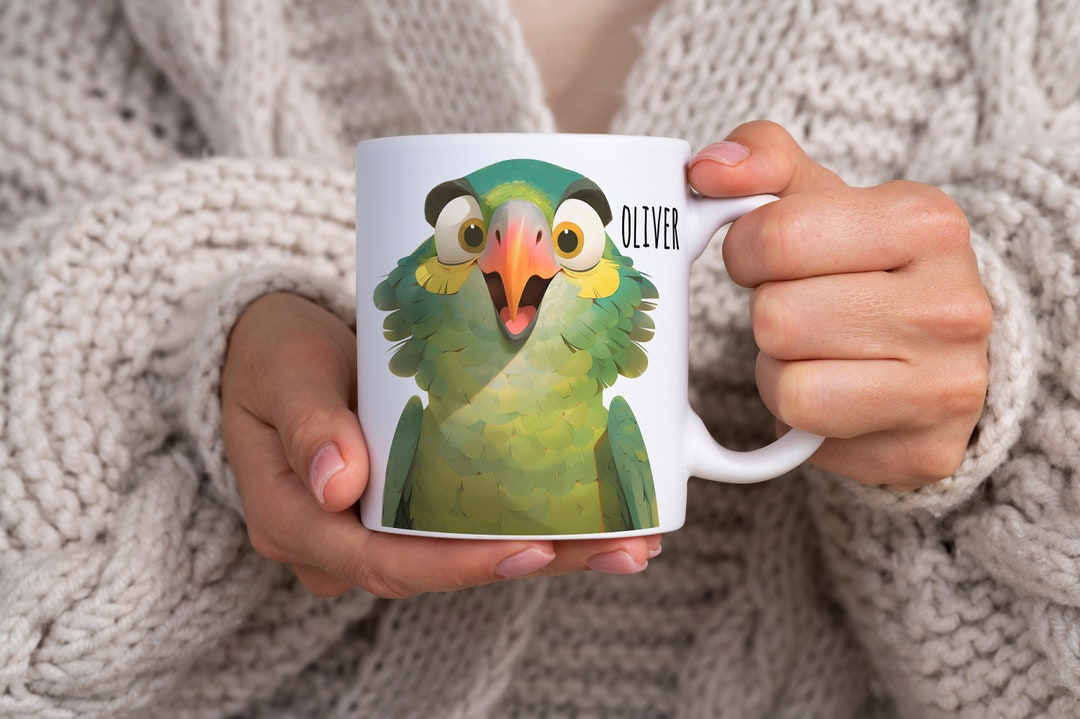 Personalised Parrot Mug, Parrot Gifts, Bird Gift, Parrot Gifts, Bird Gift for Her, Personalised