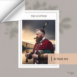AI wall art design, The Scottish, Digital download, pdf file