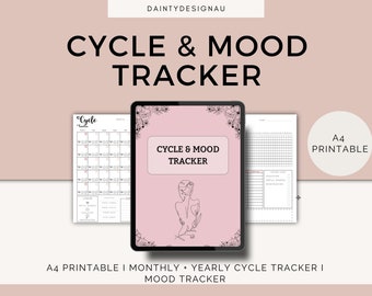 I Cycle & Mood Tracker Printable I Period Tracker Printable I Menstrual Tracker Printable I Period Journal Printable I