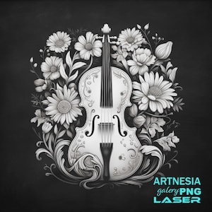 Violin PNG Laser engraving file for Slate Coaster, Laser ready Design, Slate Coaster Engraved, CNC router files