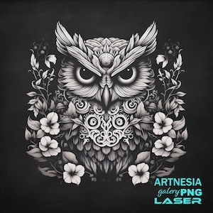 Owl animal PNG Laser engraving file for Slate Coaster, Laser ready Design, Slate Coaster Engraved, CNC router files
